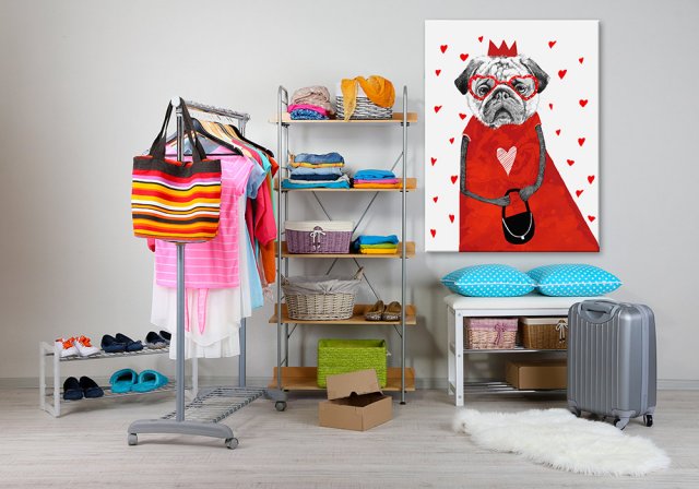 OBRAZ NA PŁÓTNIE 80x60cm  MOPSIA 02-131