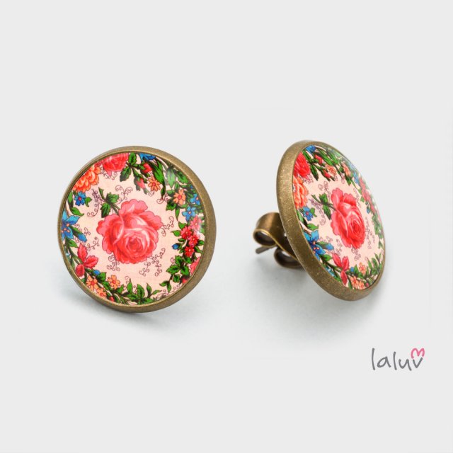 Kolczyki sztyfty DZIKA RÓŻA