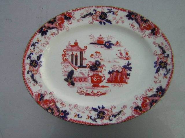 imari oriental scene   john Ridgways cauldon 1900 - 1940 starej daty półmisek porcelanowy