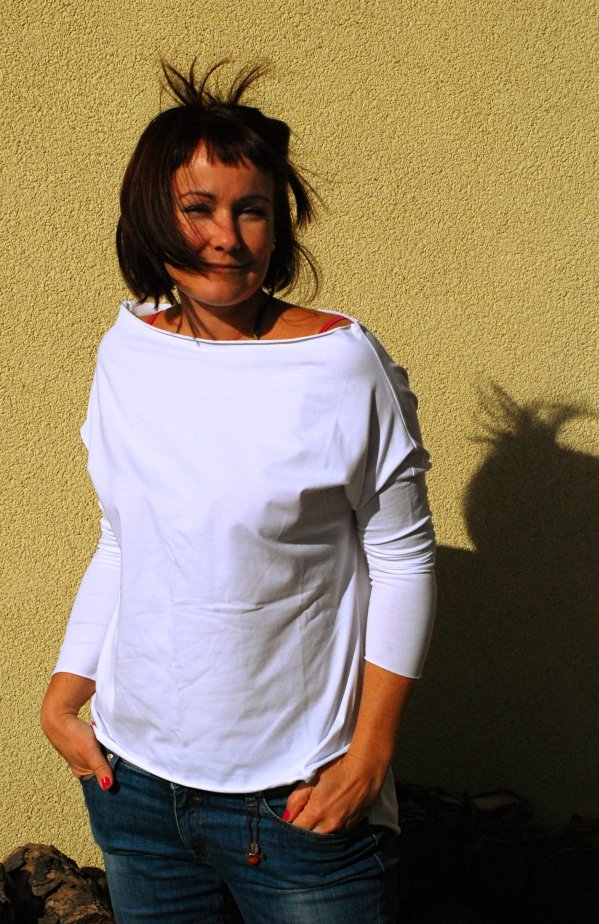 BIAŁA BLUZKA typu oversize MoreLove ASANA rozm.S