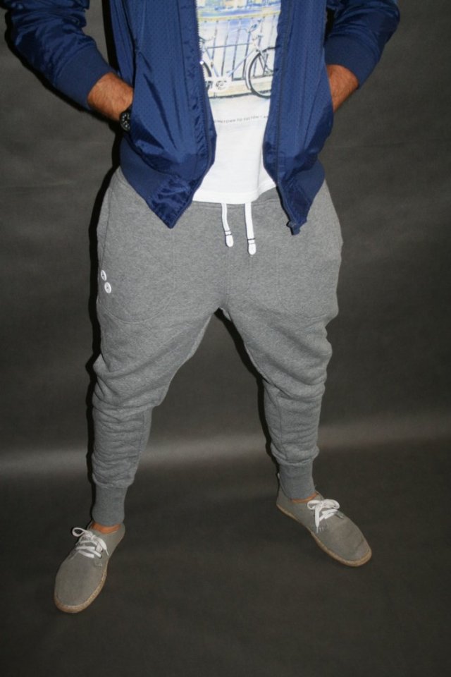 SPODNIE BUTTON LONG PANTS pikowane