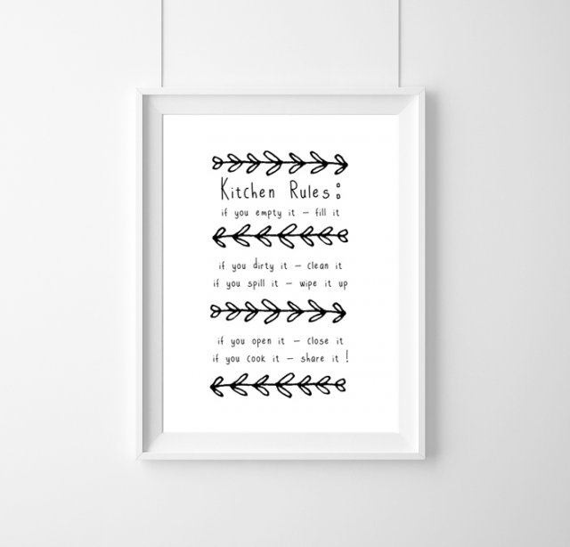 PLAKAT KITCHEN RULES - A3