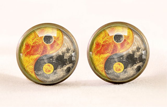 Yin Yang 0746 - kolczyki sztyfty - Egginegg