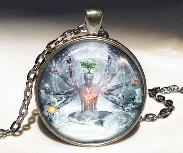 Chakra 0761 - duży medalion z łańcuszkiem - Egginegg