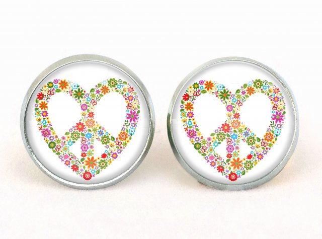 Peace & love 0824 - kolczyki sztyfty - Egginegg