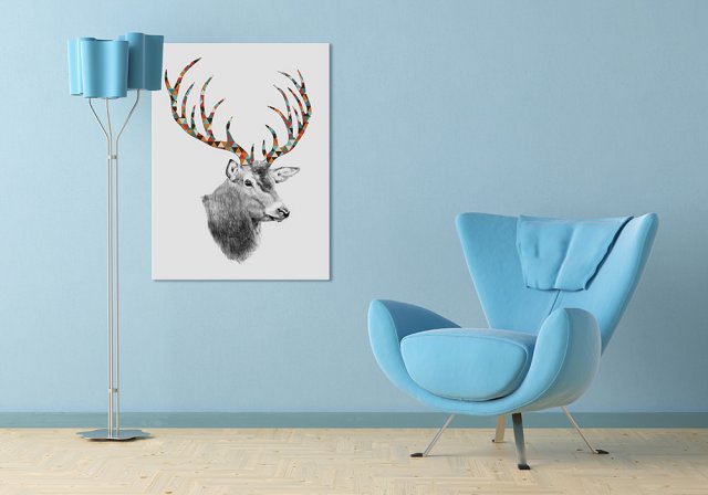 OBRAZ NA PŁÓTNIE 40x60cm   JELEŃ 02-45