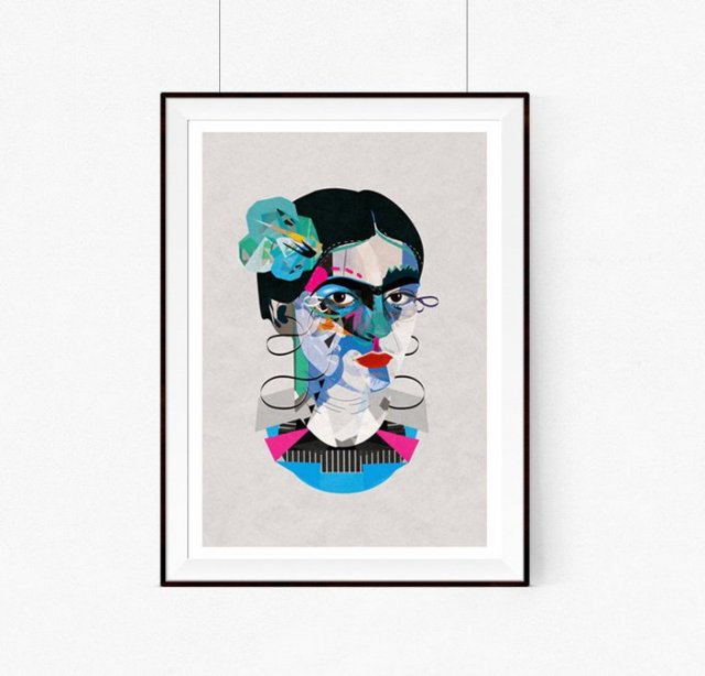 Frida geo | Art giclee print | A2