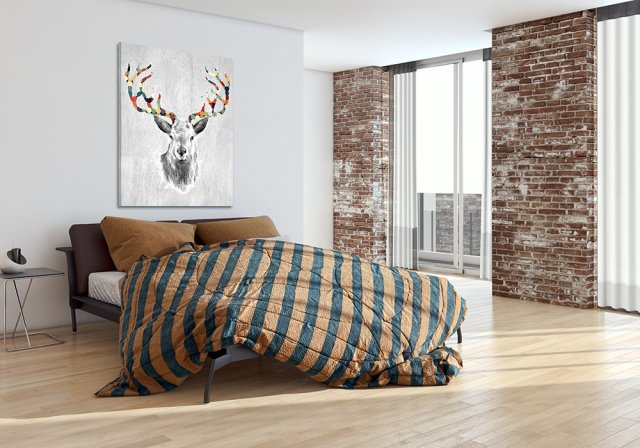 OBRAZ NA PŁÓTNIE 80x100cm DEER
