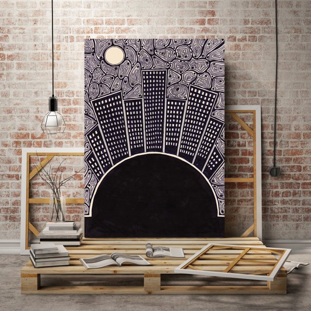 Miasto nocą 50x70cm