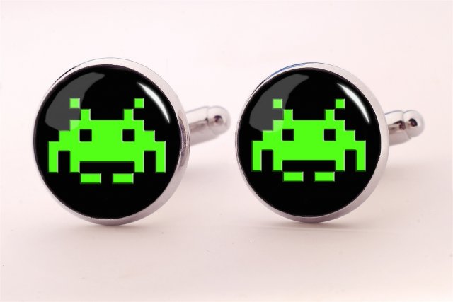 Space invaders - spinki do mankietów - Egginegg