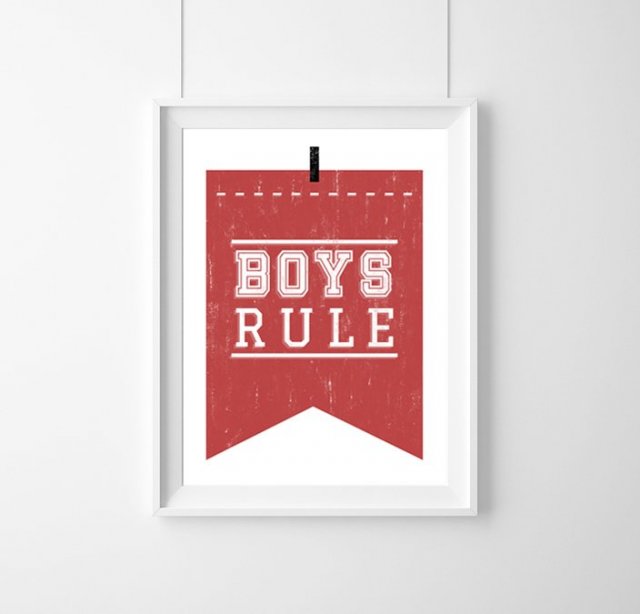 PLAKAT - BOYS RULE |RED |A3