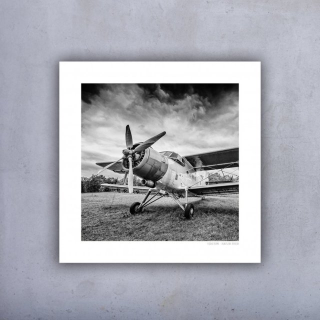 Plakat 50x50 cm FOTO - Samoloty - silnik czarno-biały_06