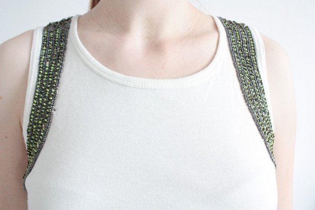 Biel z koralikami top ZARA