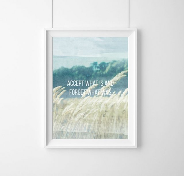 PLAKAT "ACCEPT WHAT IS AND FORGET(...)" A3