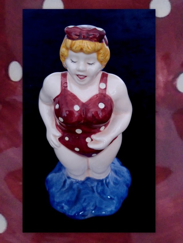 *** ART DECO ***  *** RĘCZNIE MALOWANA *** FEMELLE  EN BAIN
