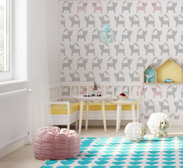 Tapeta dla dzieci PINK CATS