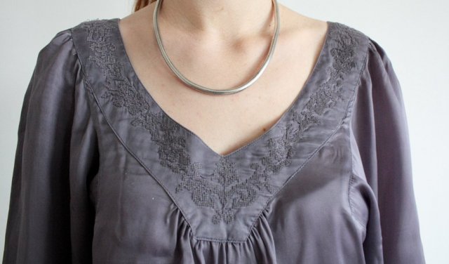 elegancka bluzka vintage BRUUNS BAZAAR skandynawska prostota