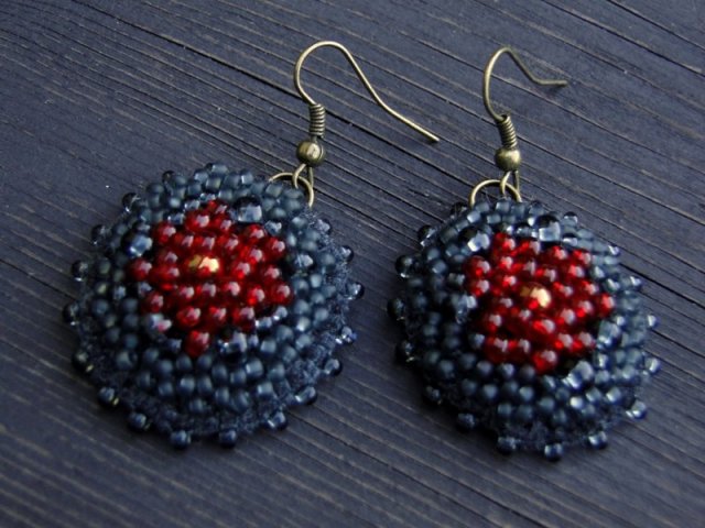 red mandala / kolczyki