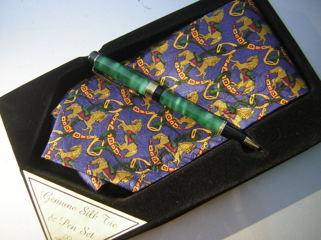 genuine silk & pen set  nowe  nie używane