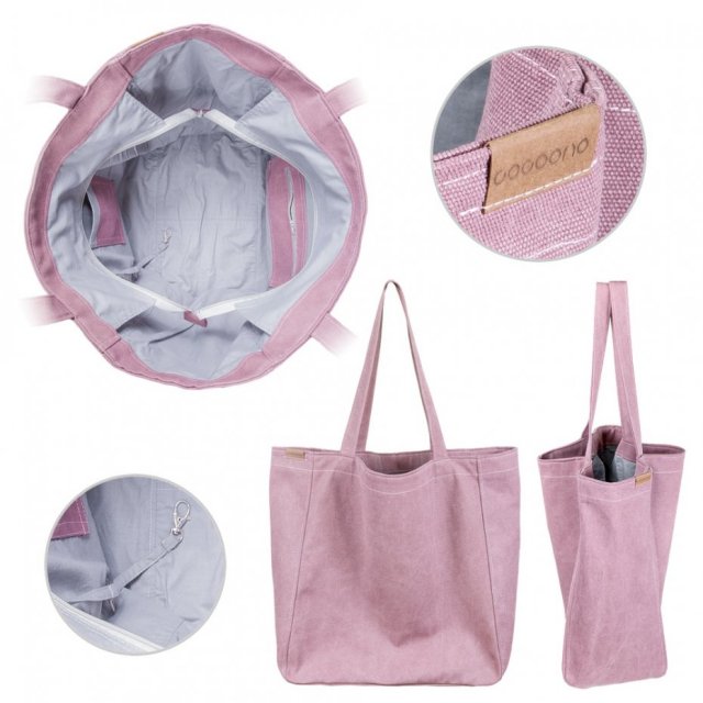 Big Lazy bag torba różowa na zamek / vegan / eco