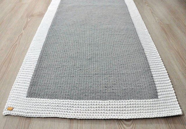 CHODNIK SZNURKOWY SZARY W RAMCE 130 X 70CM