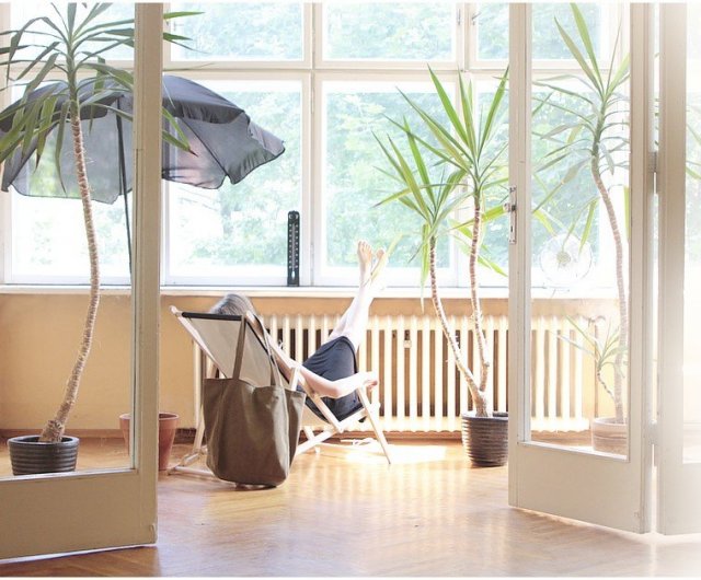 Lazy bag torba khaki / zieleń na zamek / vegan