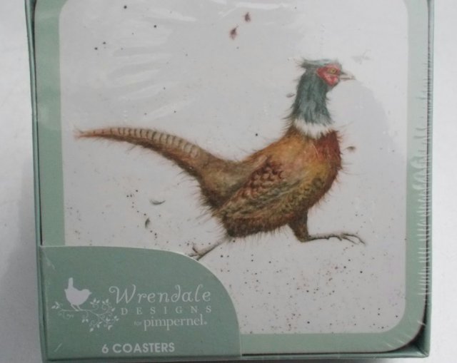 portmeirion group 2015  -wrendale designs for pimpernel ' 6 coasters - komplet w oryginalnym opakowaniu