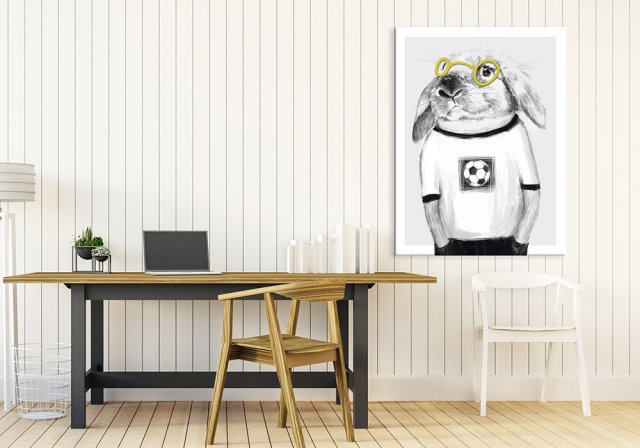 OBRAZ NA PŁÓTNIE 60x80cm Zajączek