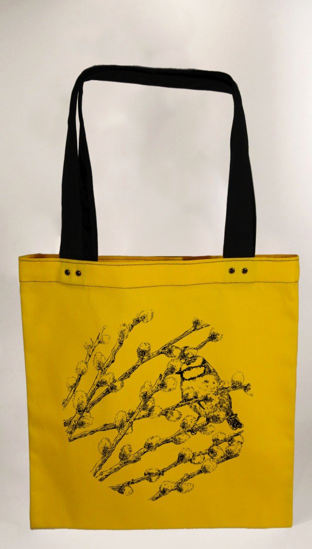 Bazie - żółta torba z grubej bawełny