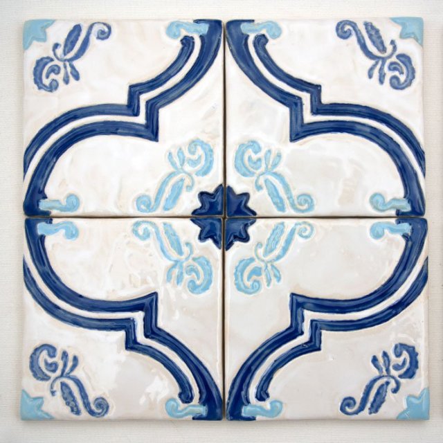 dekory kafle Italy z wytłoczonym włoskim wzorem - kafle niebieskie