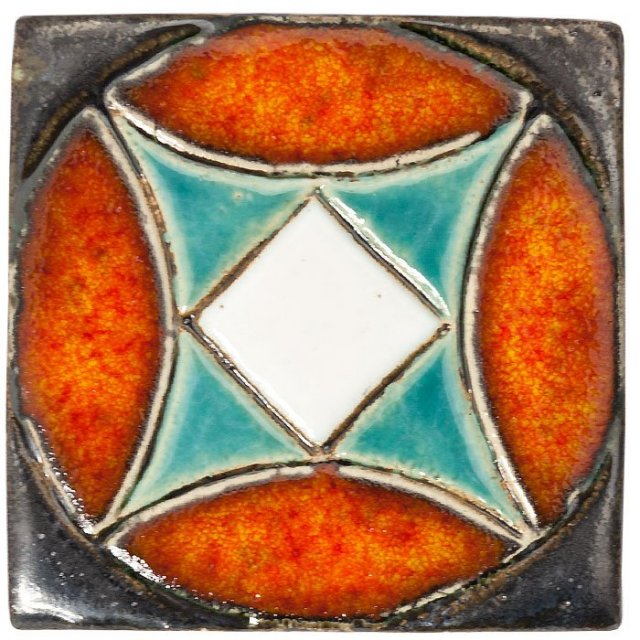 Dekor kafel z geometrycznym wzorem, kolorowe wesołe żywe kolory