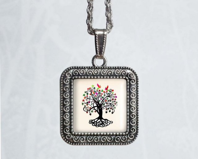 paradise tree :: stylowy naszyjnik wisiorek z łańcuszkiem
