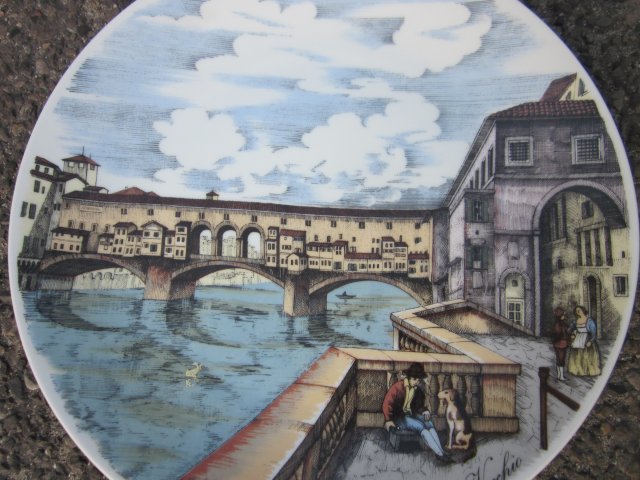 firence - ponte vecchio - agl - manifatture decoriazione porcellane - włoskie klimaty,  grafika na porcelanie
