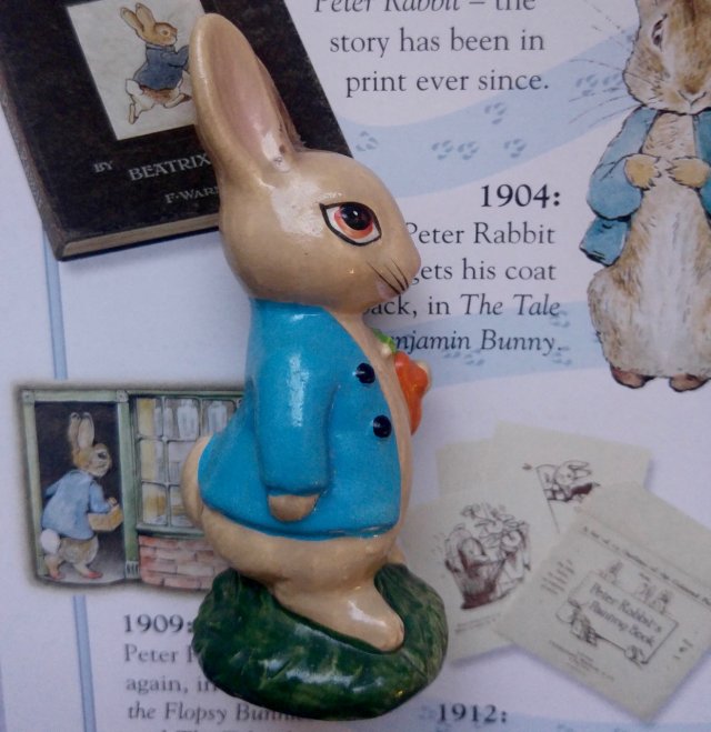 Rzadkość! ❀ڿڰۣ❀ BEATRIX POTTER lata 60-te. - Peter Rabbit ❀ڿڰۣ❀ Ceramika ❀ڿڰۣ❀ Ręcznie malowana ❀ڿڰۣ❀ Plastyczna i realistyczna