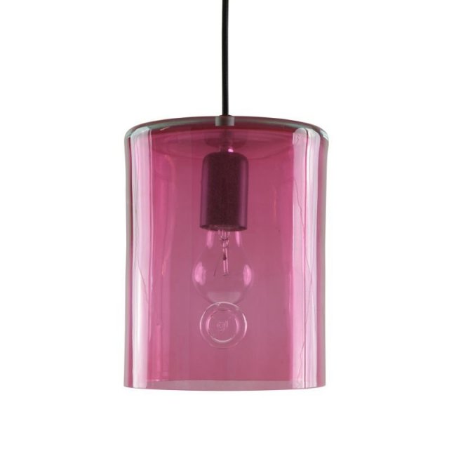 Lampa szklana wisząca NEO II różowa