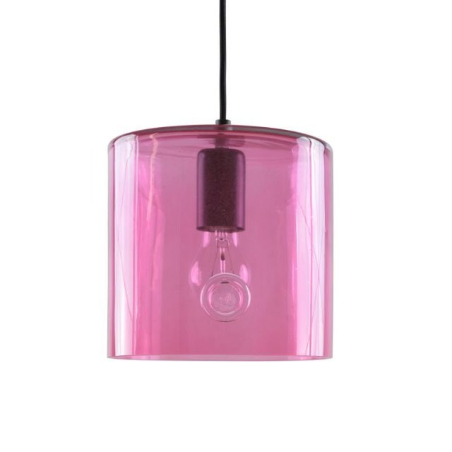 Lampa szklana wisząca NEO I różowa