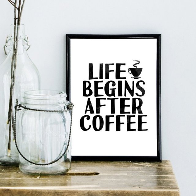 PLAKAT life begins after coffee....A3