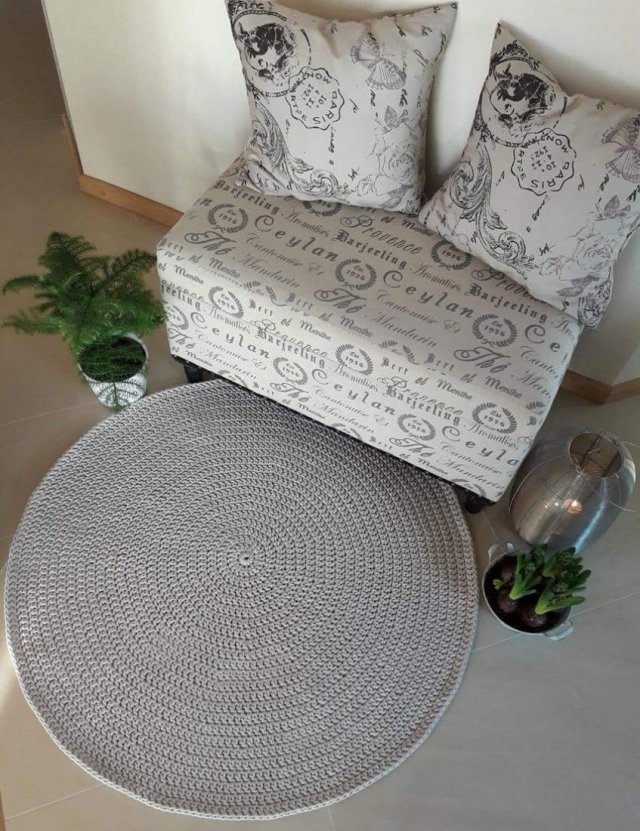 Okrągły dywan ze sznurka bawełnianego - 120 cm