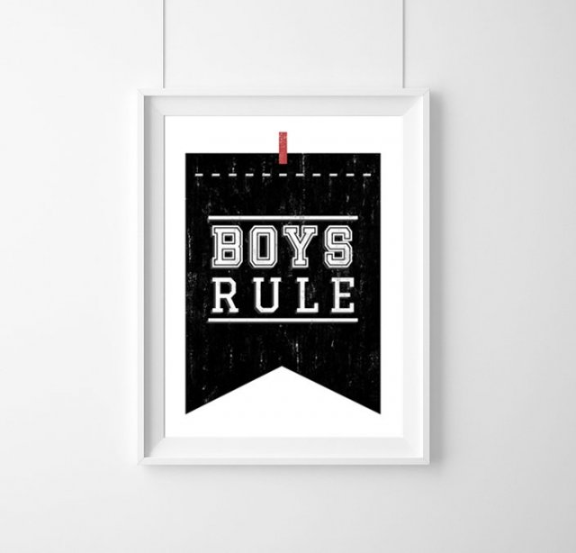 PLAKAT - BOYS RULE |BLACK |A3