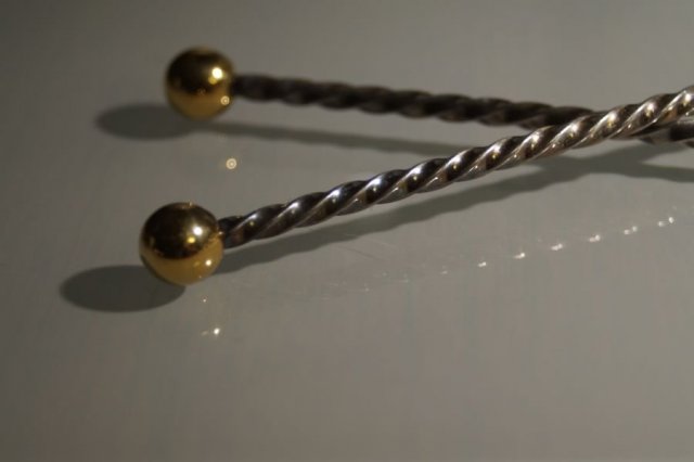 vintage silver gold coctail sticks