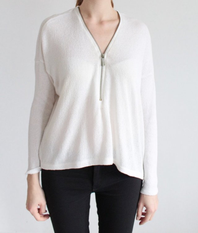 sweter vintage Dekolt na suwak