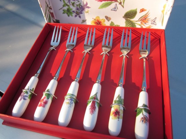 portmeirion exotic botanic garden  set of 6 pastry forks nowy w firmowym opakowaniu
