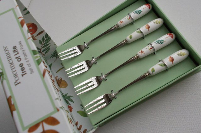 portmeirion tree of life set of 4 pastry forks nowy w firmowym opakowaniu