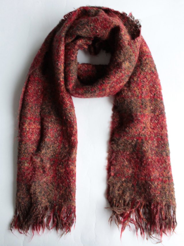 szal vintage BOUCLE MIĘKKI MELANŻ