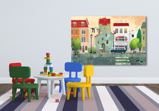 OBRAZ NA PŁÓTNIE 100x70cm  KAMIENICE 06-4