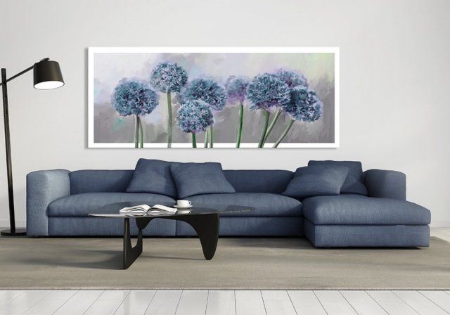 OBRAZ NA PŁÓTNIE 150x60cm KWIATY 03-19