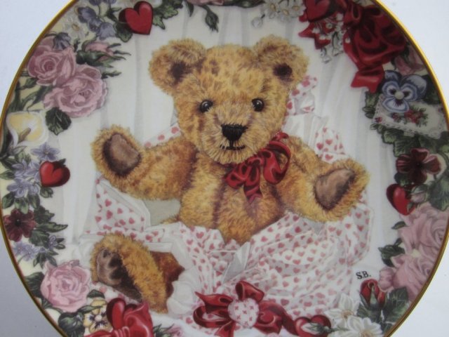 Franklin Mint - A Valentine  for Teddy  by Susan Bengry -limited edition -certyfikat   - kolekcjonerski talerz porcelanowy rzadko spotykana rzecz