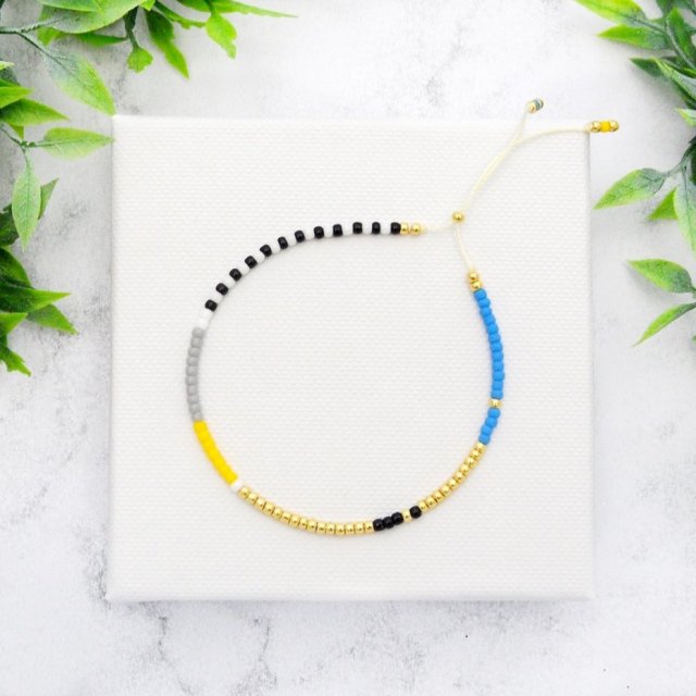 Bransoletka Minimal Dots - Blue and Yellow