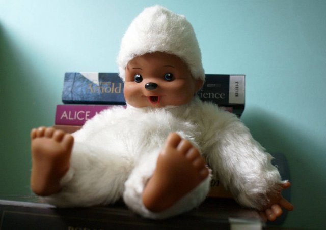 Biały Monchhichi Małpka Vintage