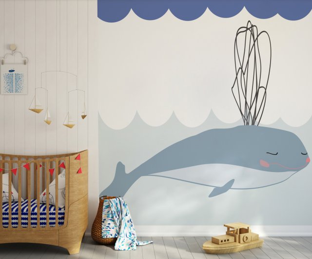 Tapeta dla dzieci MURAL WHALE